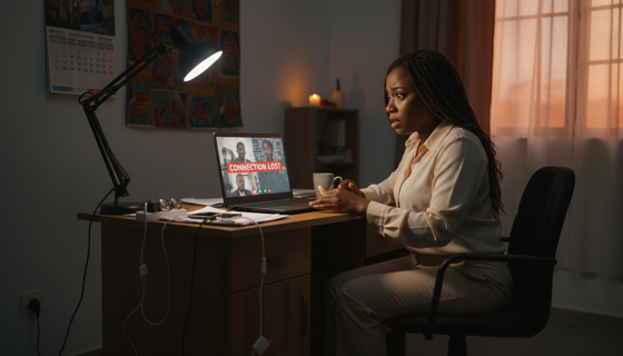 A video call cut short by a power outage